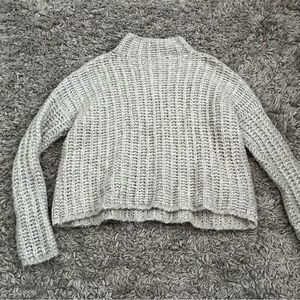 Aerie grey knit pull over mock cowl neck sweater size small